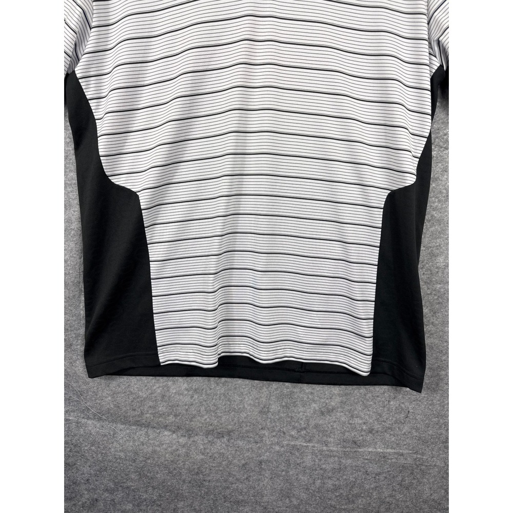 Adidas Golf ClimaCool Mens Medium Black White Striped Polo Shirt Conestoga Club - Picture 5 of 9